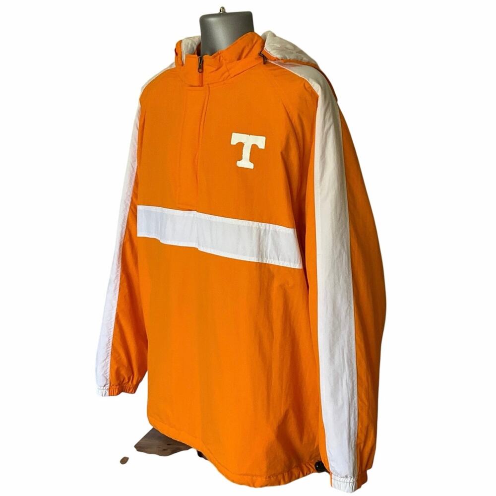 Tennessee Volunteers NCAA Jacket Mens 2XL Orange White Pullover Anorak Hooded - Picture 3 of 9